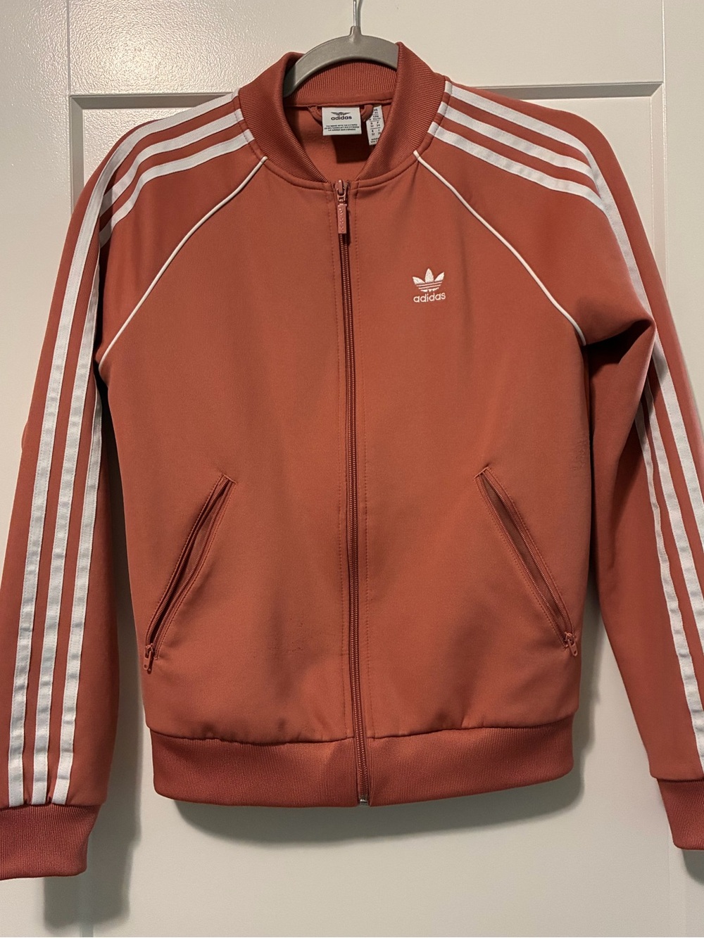 adidas Women's Track Zip Jacket with White Stripes